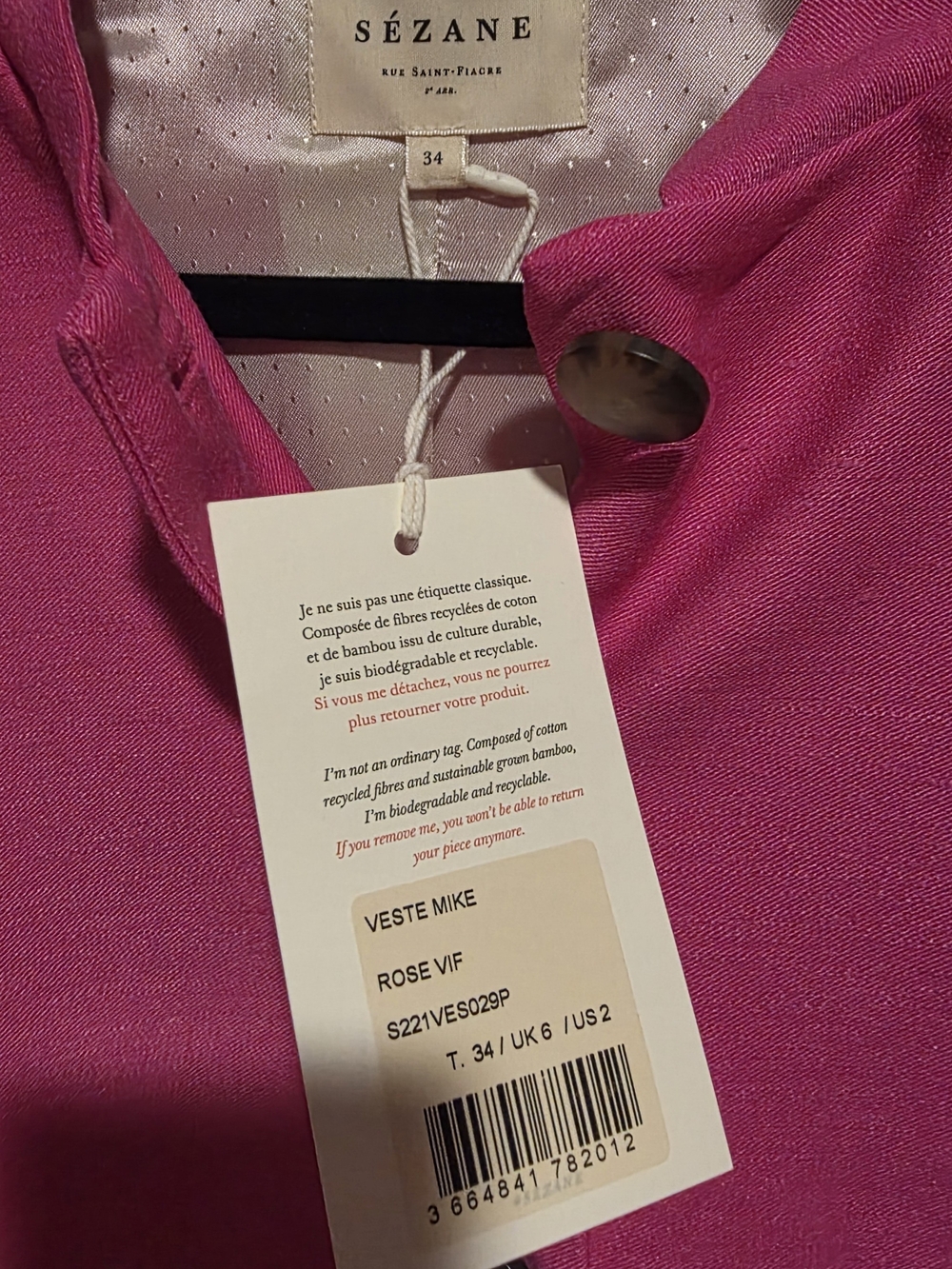 Sezane Mike Button-Up Jacket - Picture 2 of 2